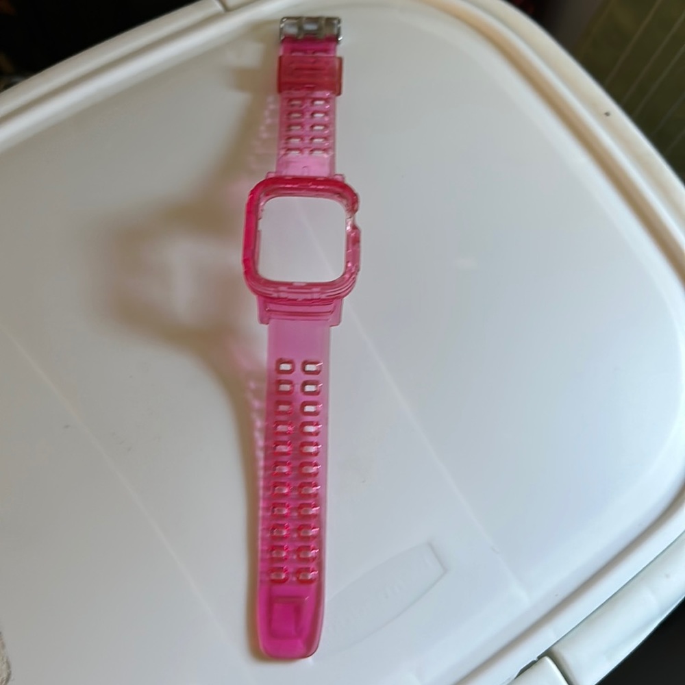 Apple Watch Pink Jelly Transparent Material WristBand for Apple Watch 44mm!